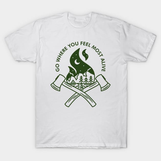 Bushcraft Life - Green Version T-Shirt by Sachpica